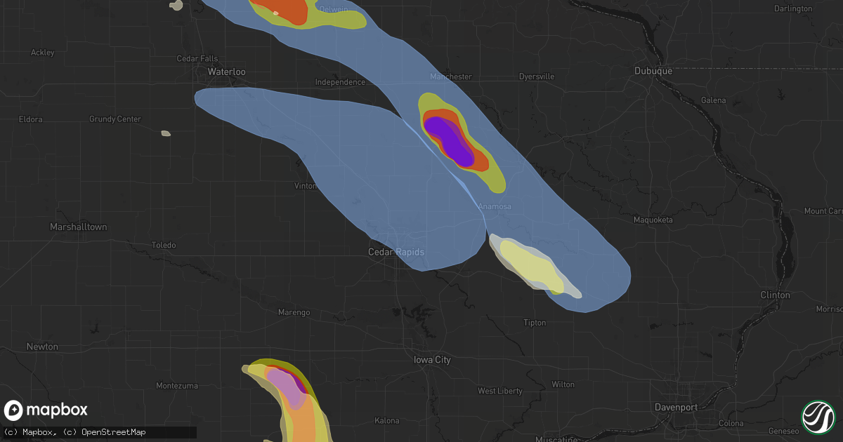 Hail Map In Marion IA On August 7 2026 HailTrace Sales Meta 
